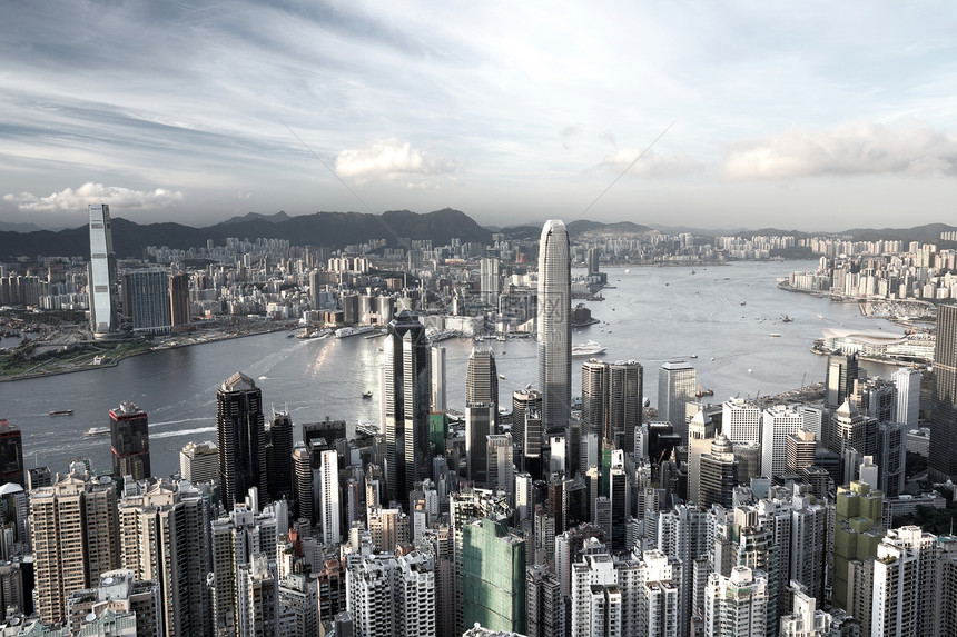 香港市饱和程度低摩天大楼风景建筑商业天空城市市中心景观街道吸引力图片
