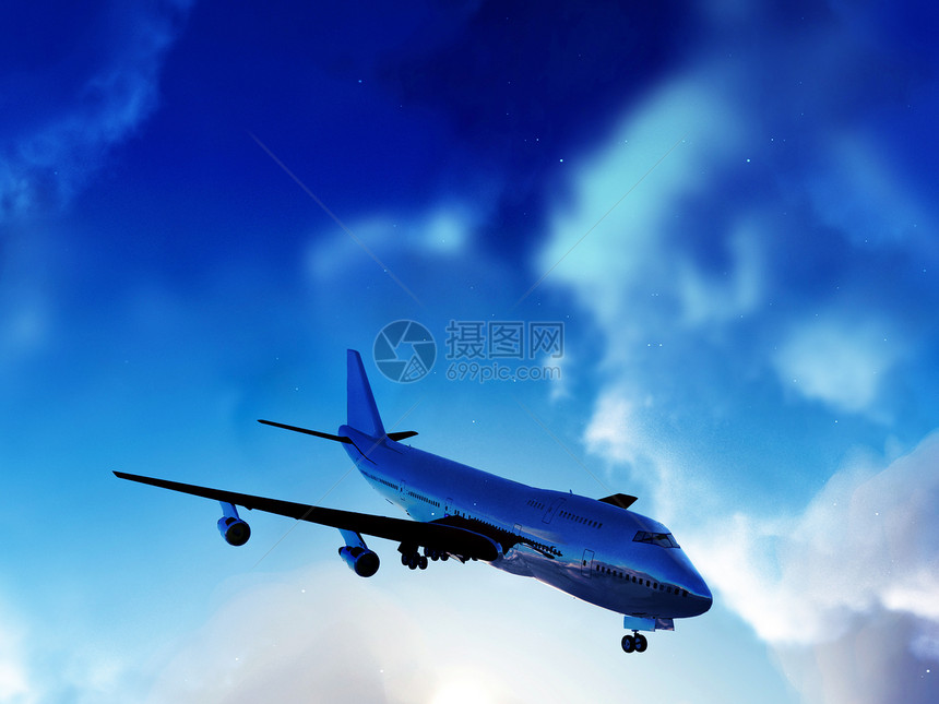 云天的平地环境喷射气氛飞行气候引擎航空旅游客机旅行图片