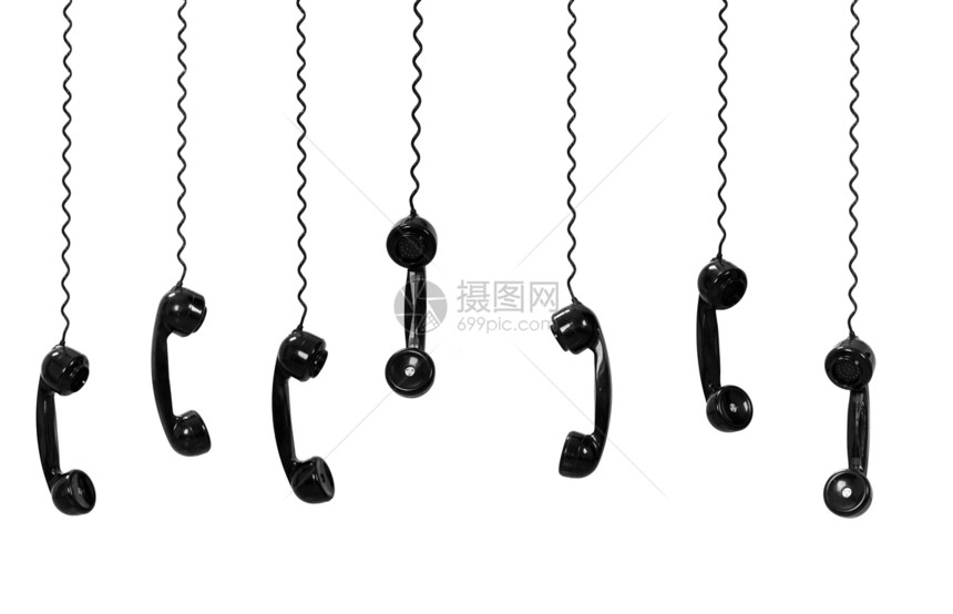 电信构想电讯概念公司铃声听筒白色绳索电话网络古董技术服务图片