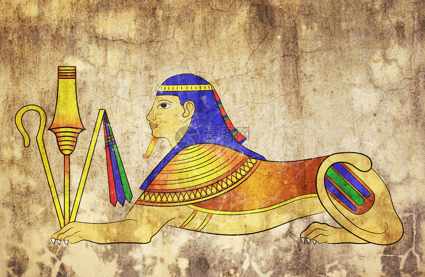 古埃及的神话生物古董精神旅游历史艺术古物文化人面绘画艺术品图片
