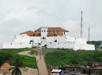 壁垒加纳阿克拉附近的Elmina Fort背景