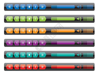 媒体播放器按钮媒体播放器控件面板设计图片