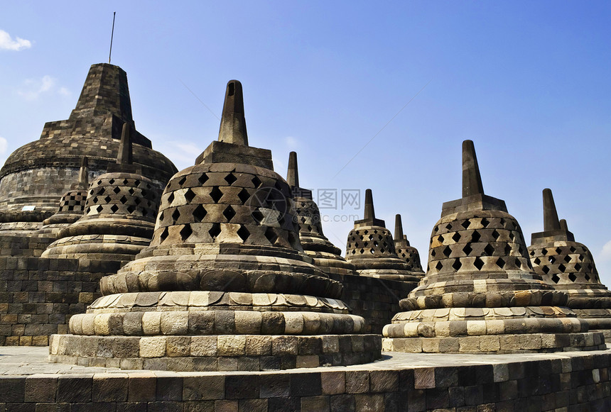 Borobudur 详细信息天空蓝色宗教历史旅游上帝岩石传统寺庙石头图片