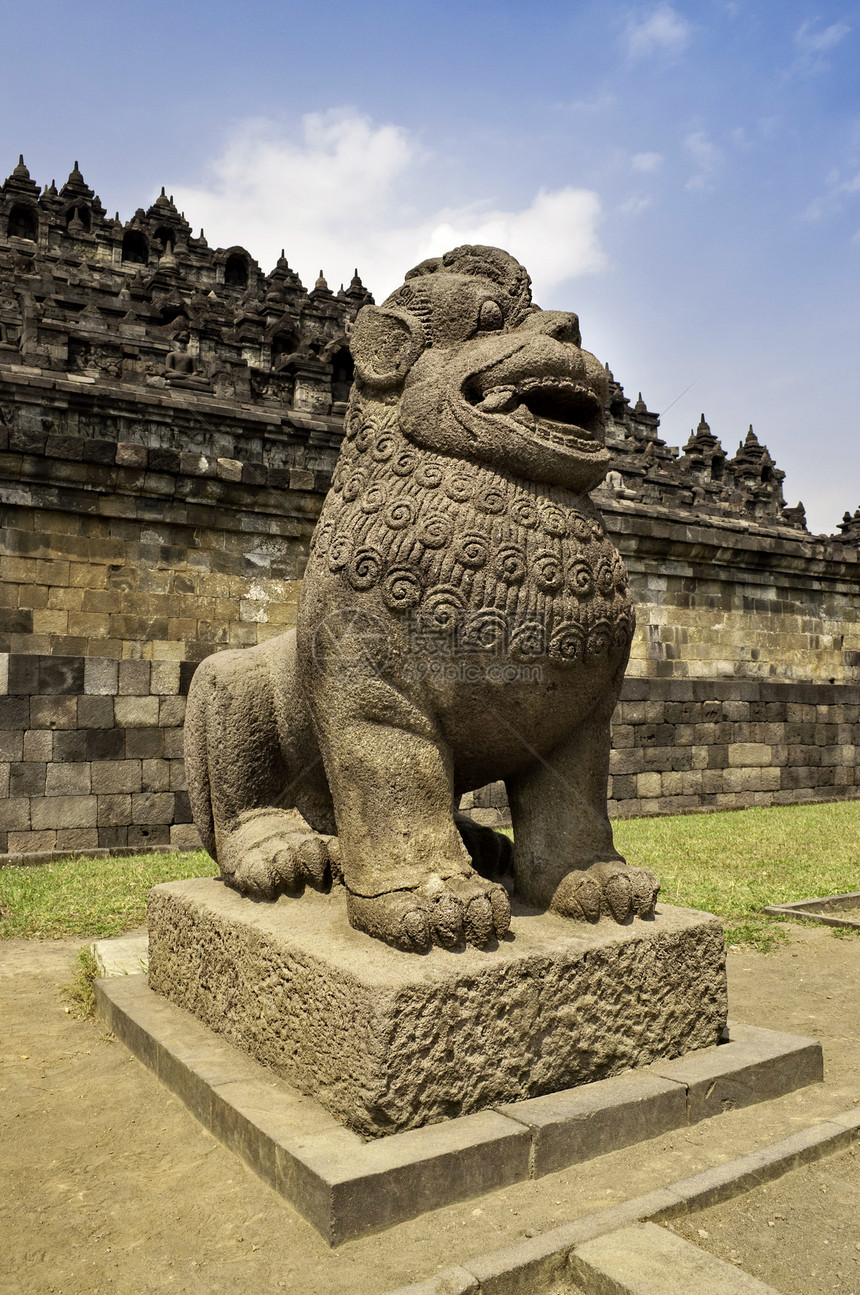 Borobudur寺庙遗址的 卫报图片