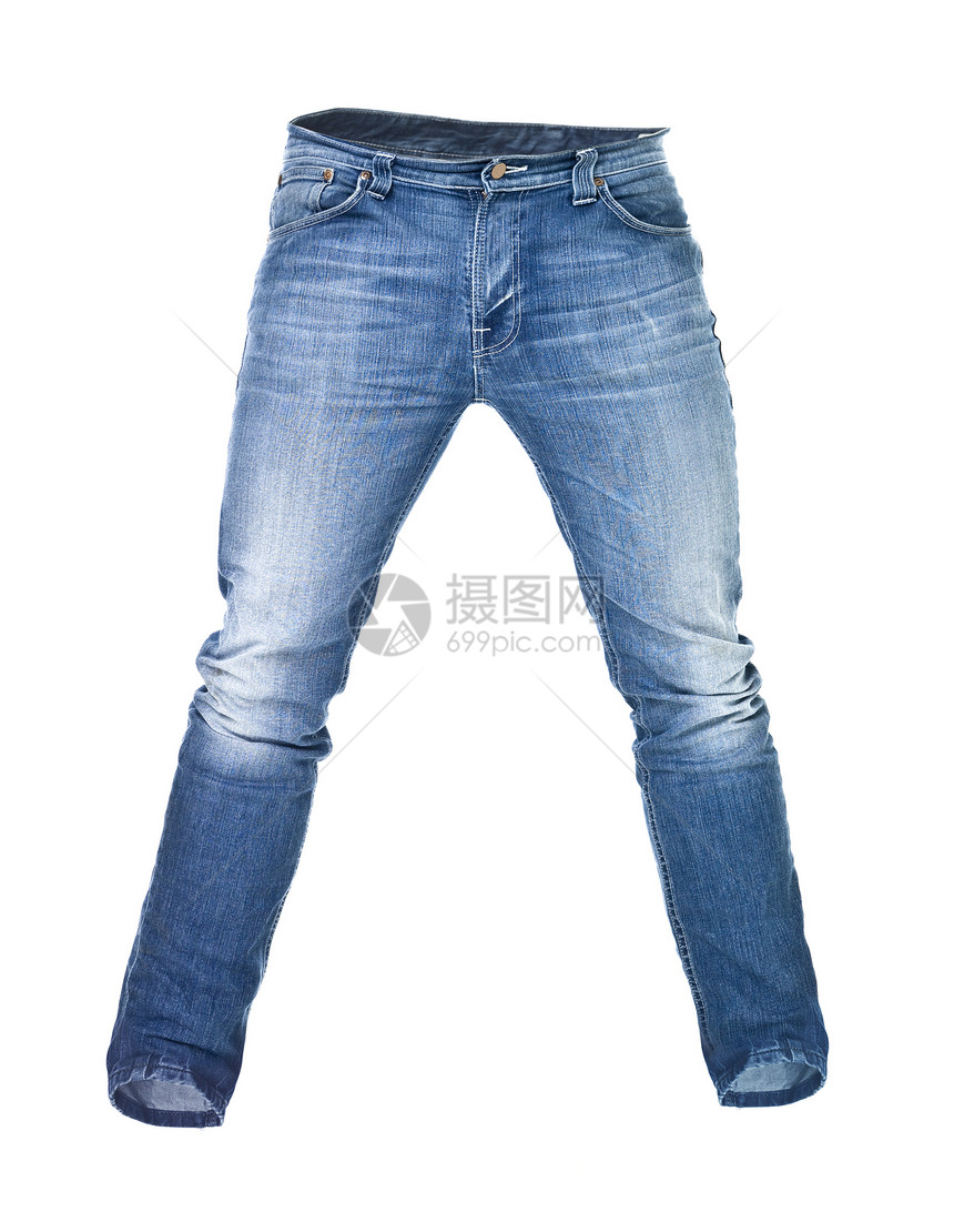 孤立的蓝色旧牛仔裤衣服摄影对象裤子牛仔布图片