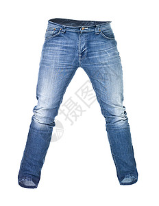孤立的蓝色旧牛仔裤衣服摄影对象裤子牛仔布背景图片