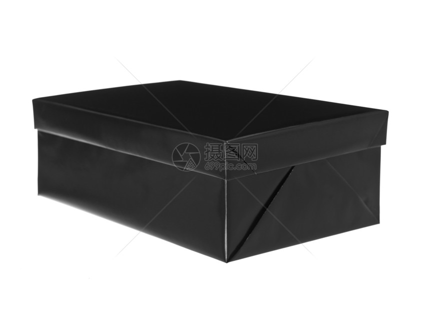 黑色和白色礼物对象水平影棚礼物盒圣诞礼物生日盒子形状图像工作室图片