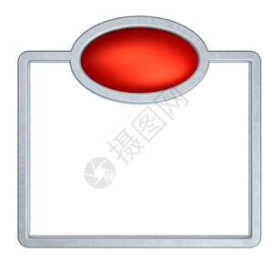 金属板按钮圆形插图红色边界椭圆形空白金属背景图片