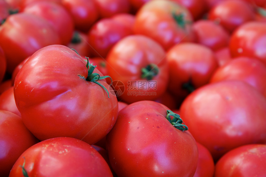西红番茄片单一焦点图片