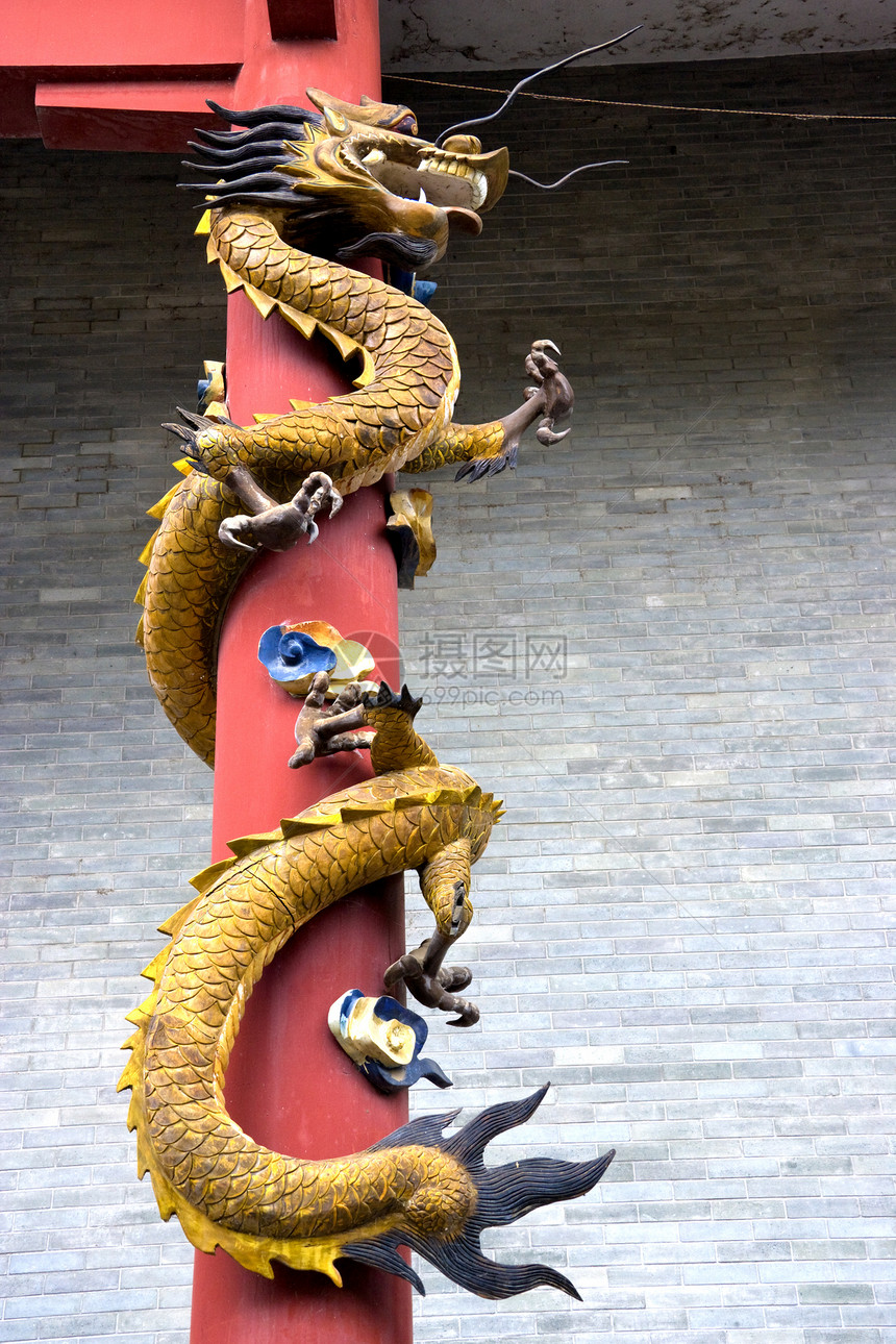 中国寺庙的龙门雕塑石头雕刻宗教信仰信念神话图片