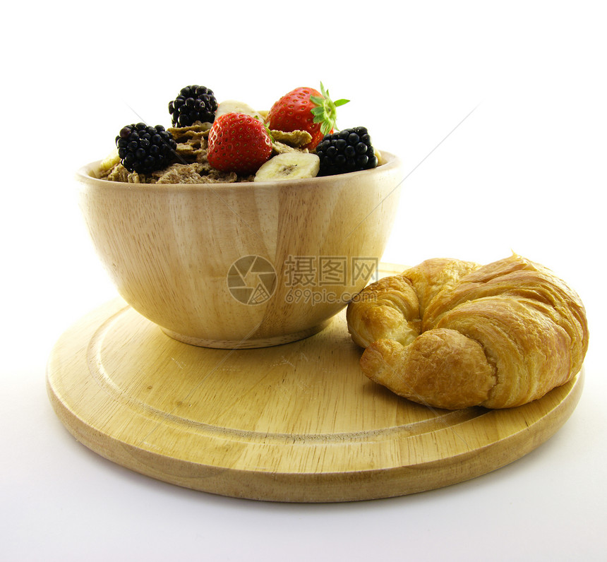 碗中的布兰花福利纤维早餐牛奶食物活力麸片小麦薄片面包图片
