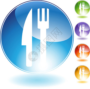 水晶餐具叉刀水晶图标插画