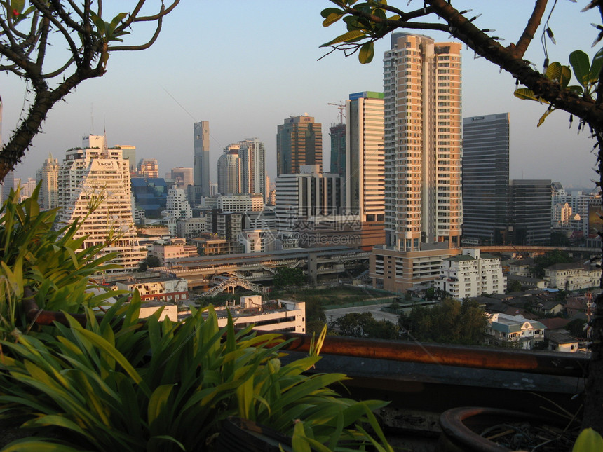 曼谷天线城市天际日落高层住宅图片