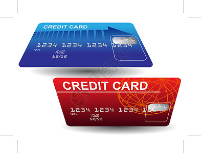 信用卡数字地球卡片白色透明度红色插图蓝色等距背景图片