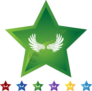 绿色翅膀素材星集 - 翼设计图片