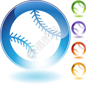 棒球垒球图标按钮纽扣阴影橙子红色插图紫色网站蓝色运动背景图片