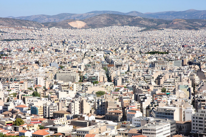 雅典旅行地标阳台假期全景街道人群旅游建筑学中心图片