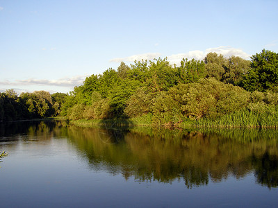 对河的反射背景图片