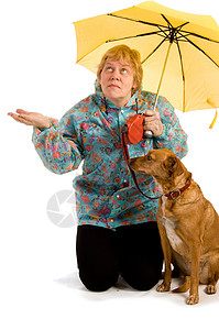 女人看是否下雨蓝色女士白色女性老年天气金发棕色黄色背景图片