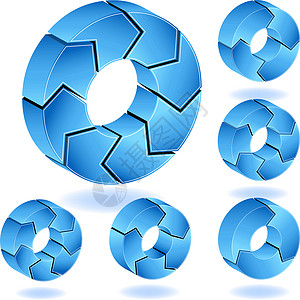 Chevron 蓝图图表插图工作周期回收蓝色商业圆圈背景图片