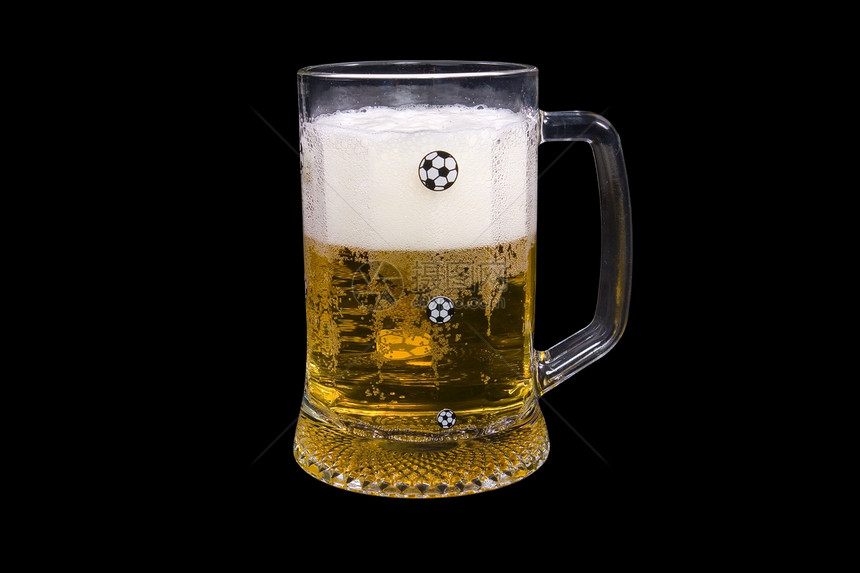 凉冰啤酒 包括粘贴路径饮料啤酒酒精酒吧黄色黑色大麦气泡泡沫玻璃图片