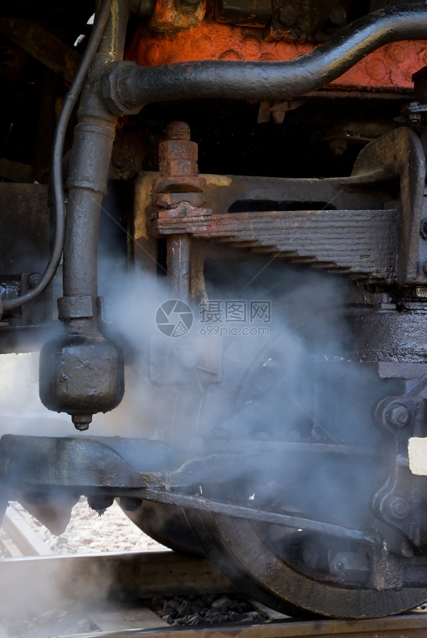 蒸汽发动机详情运输力量红色铁路黑色火车机车车轮图片