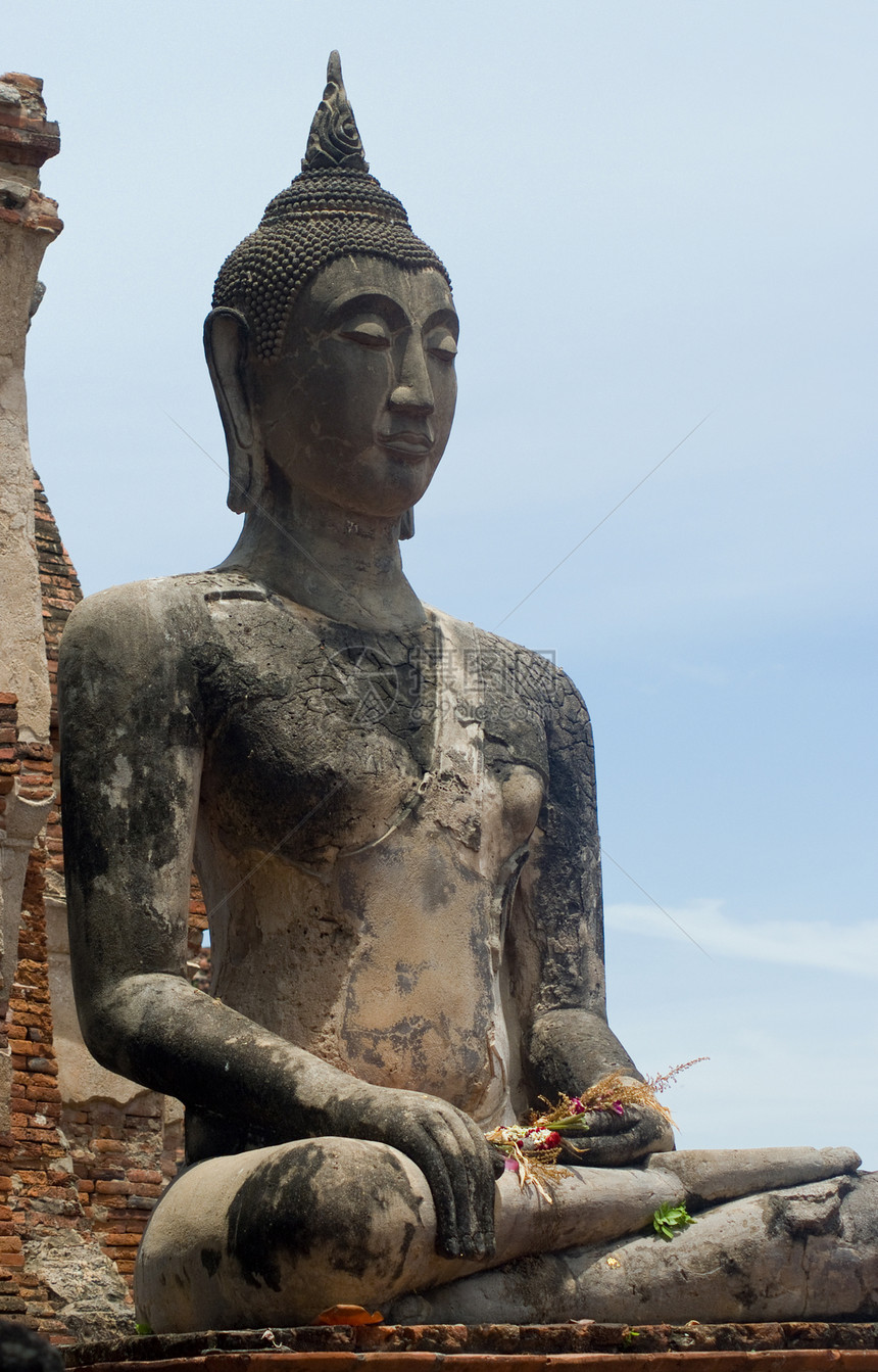 泰国Ayuttaya的佛像图片