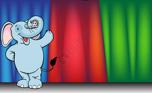 大象卡通片插图树干灰色艺术动物窗帘丛林动物园乐趣背景图片