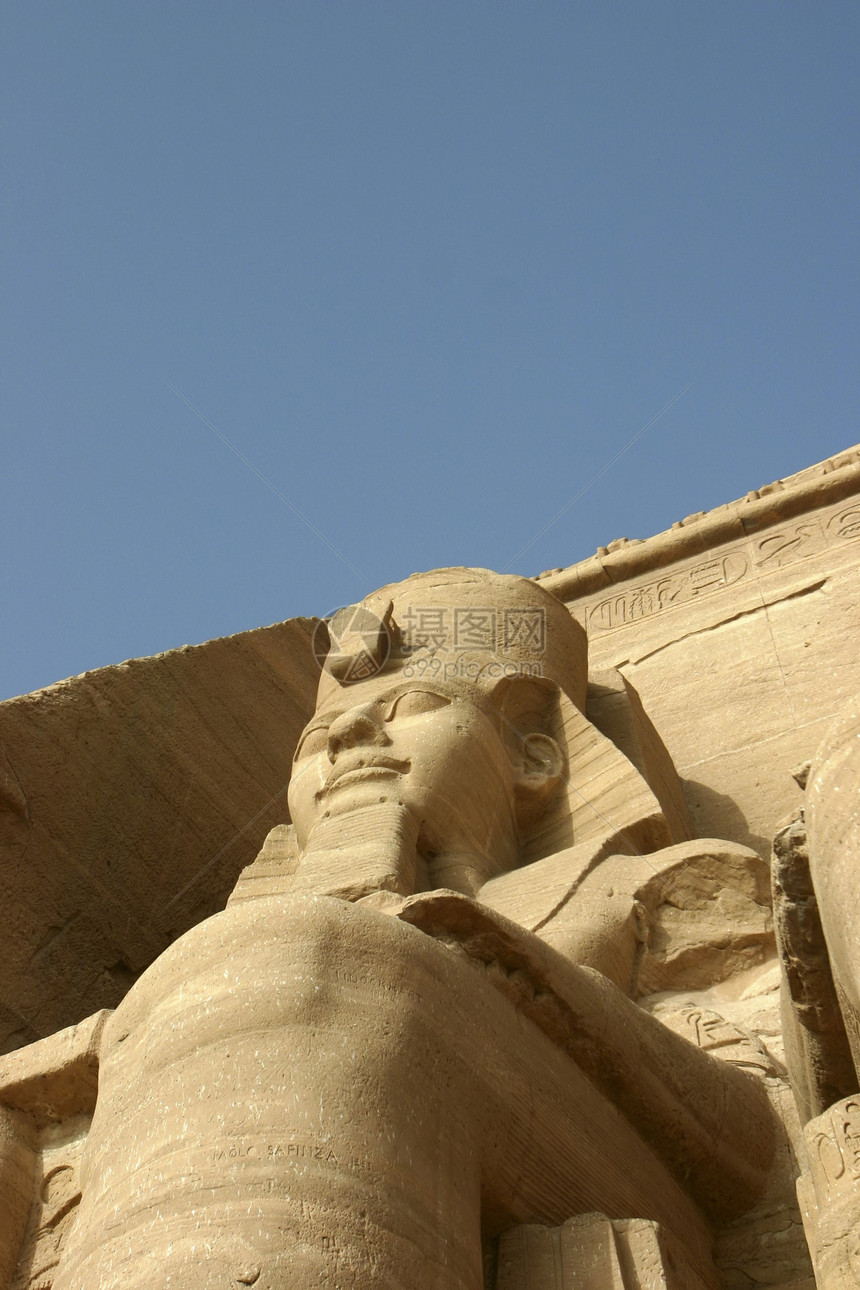 Abu Simbel的Ramses II号 拉姆谢斯二号雕像艺术帝国废墟纪念碑石头寺庙图片