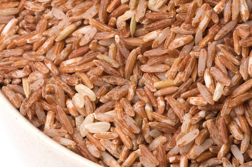 孤立的红稻食物收成宏观营养饮食午餐粮食谷物生产农业图片
