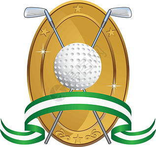 高浮动图标高尔夫球横幅绿色白色俱乐部运动标识插图国家娱乐背景图片