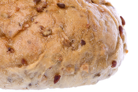 孤立的全食面包谷物馒头烘烤食物饮食脆皮小吃面粉油菜午餐背景图片