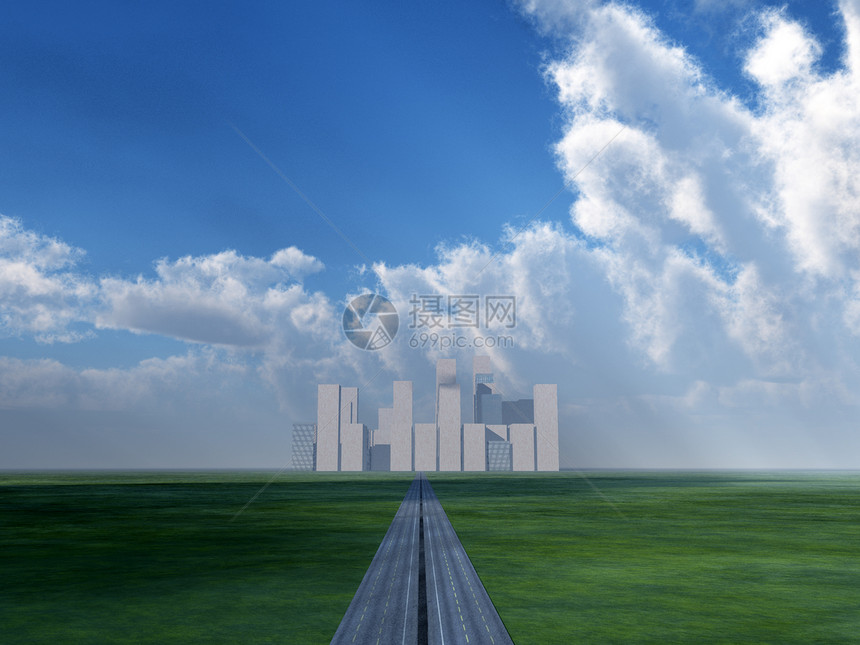 通往城市之路城市景观建筑学天空多云建筑地平线摩天大楼建筑物都市图片