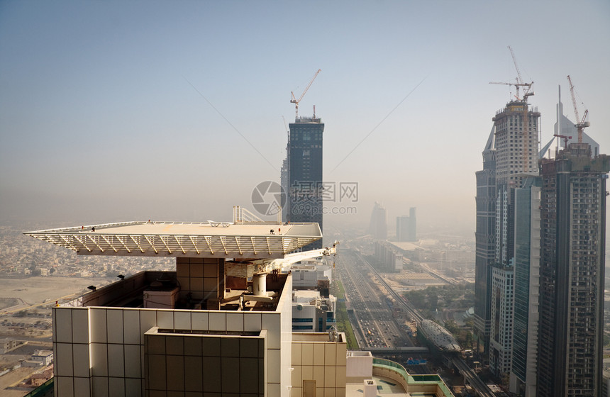 迪拜市风景躺椅旅行交通奢华闲暇异国直升机城市酒店软垫图片