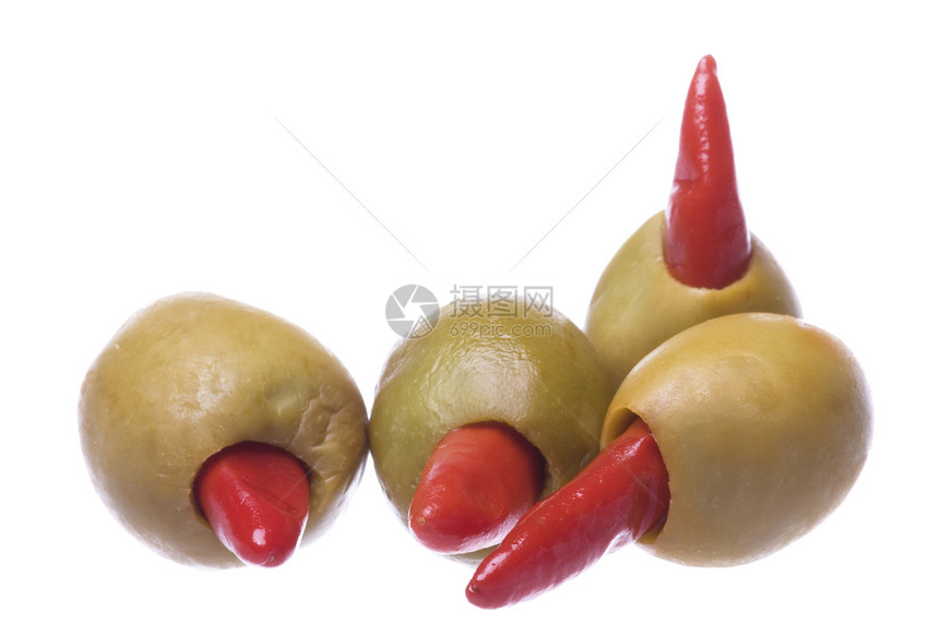 分离的胡椒橄榄水果食物红色宏观农业生产辣椒图片