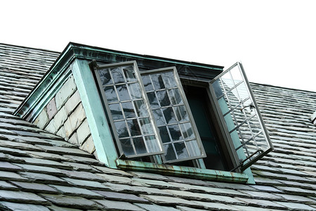 旧窗口绿色卵石玻璃石板背景图片