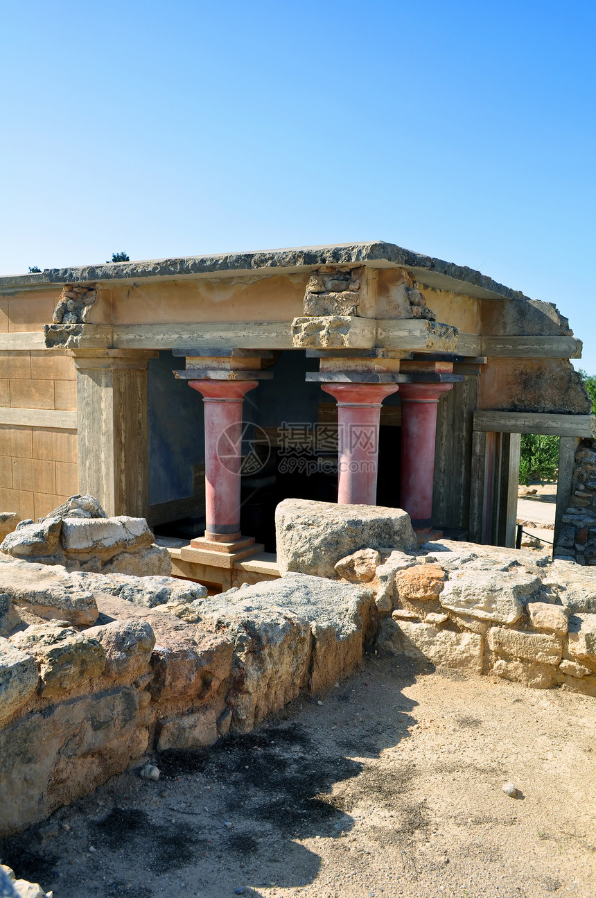 Knossos Crete的考古遗址文明建筑学游客柱子神话历史考古学历史性废墟寺庙图片