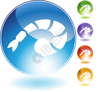 虾水晶图标背景图片