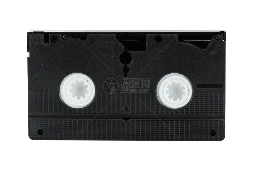 孤立的VHS磁带视频电影电视塑料技术黑色相机录音机记录图片