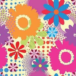 夏花花样装饰品棕色创造力纺织品粉色绘画花朵树叶插图红色背景图片