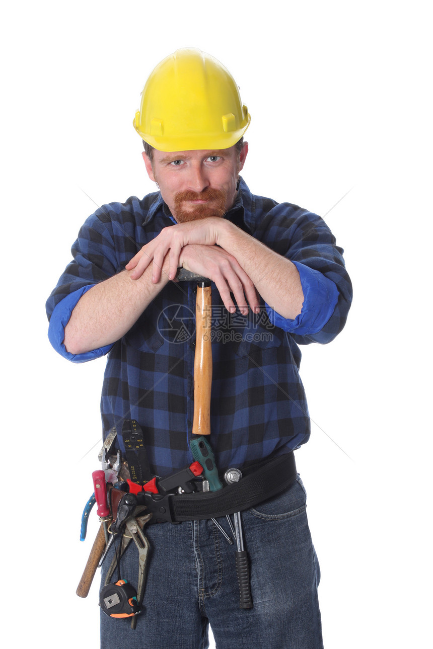 建筑业工人熟练工牛仔裤工程商业员工工作男人工程师腰带维修图片