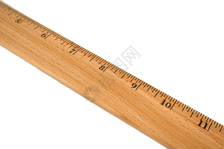 木制标尺建造统治者棕色测量工具白色背景图片