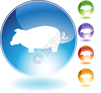 猪水晶图标背景图片