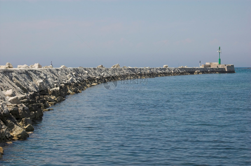 湾小路全景石质港口海岸途径风景岩石环境海洋图片