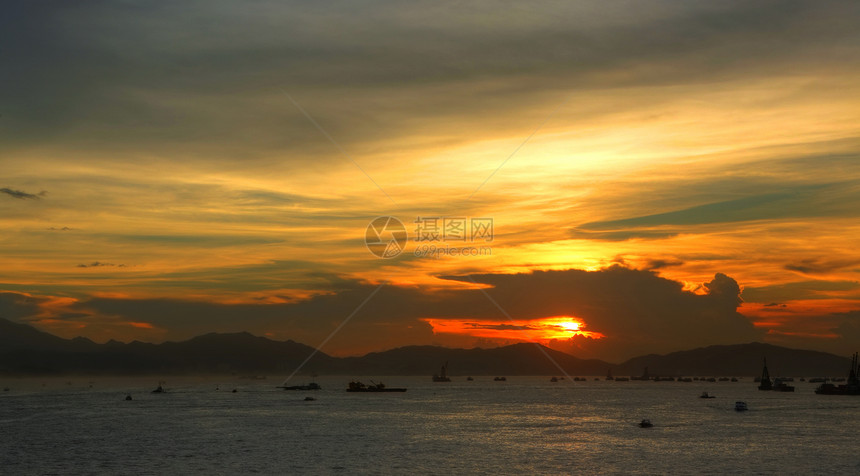 日落天空天气海岸海浪太阳反射阳光橙子墙纸蓝色图片