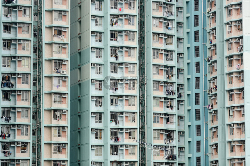 香港的公寓套房生活城市住房住宅建筑高楼多层阳台窗户高层图片