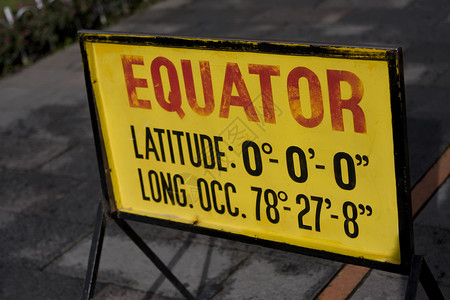 厄瓜多尔基多的赤道标志背景图片