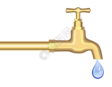 节约每一滴水Faucet 光天体喷口插图黄铜环境水滴节约阀门管道液体插画
