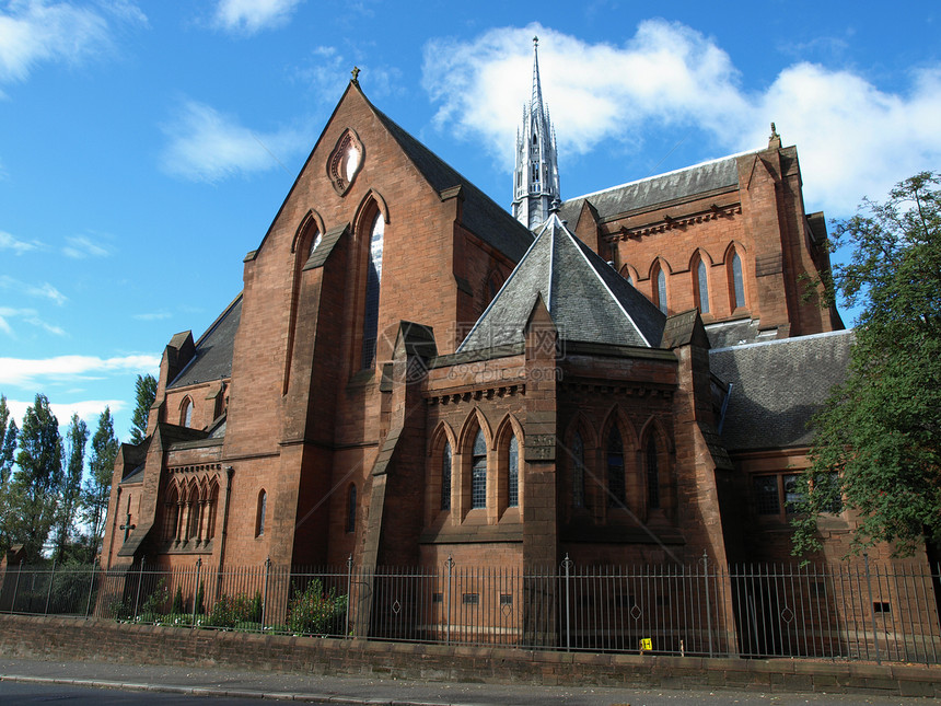 格拉斯哥男爵建筑学教会宗教地标红色建筑主场雕像雕塑石头图片