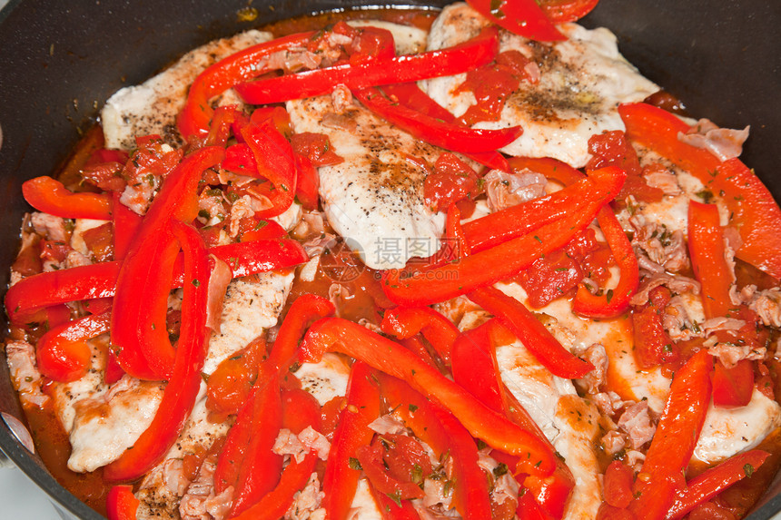 罗马式鸡鸡家禽厨房午餐饮食沙拉烹饪草本植物胡椒盘子蔬菜图片